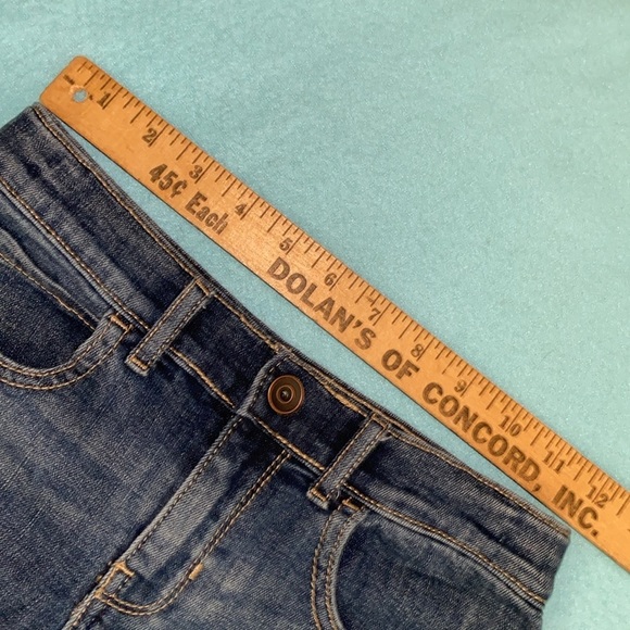 PLACE denim blue jeans stretch straight leg adjustable waistband 5 pocket size 7 - Picture 9 of 13